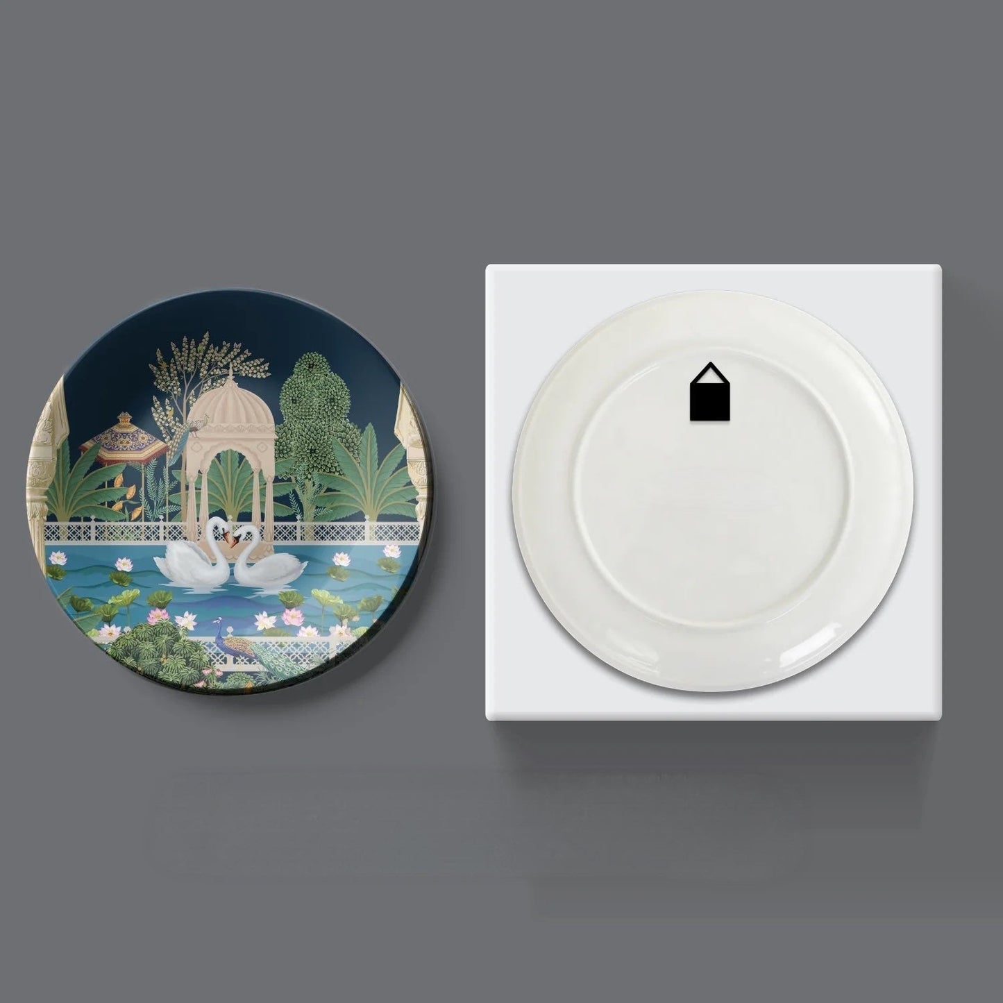 Swan Couple Ceramic Wall Plate Home Décor - India Series