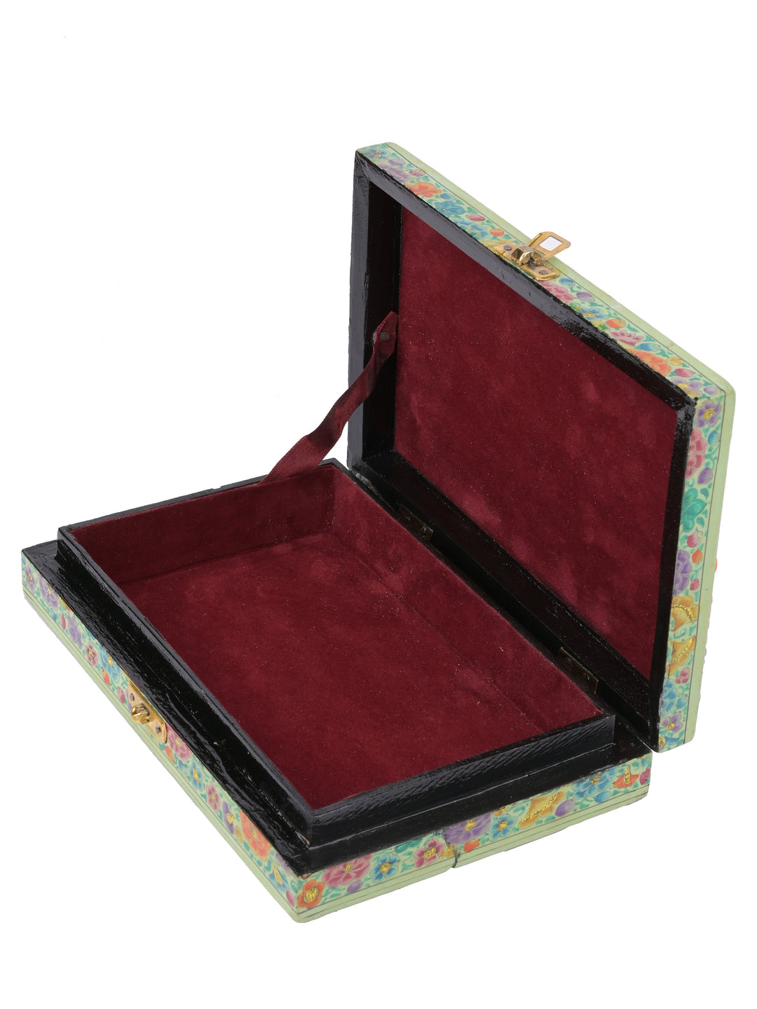 Paper Mache Jewellery box with Mughal Courtyard design embossed