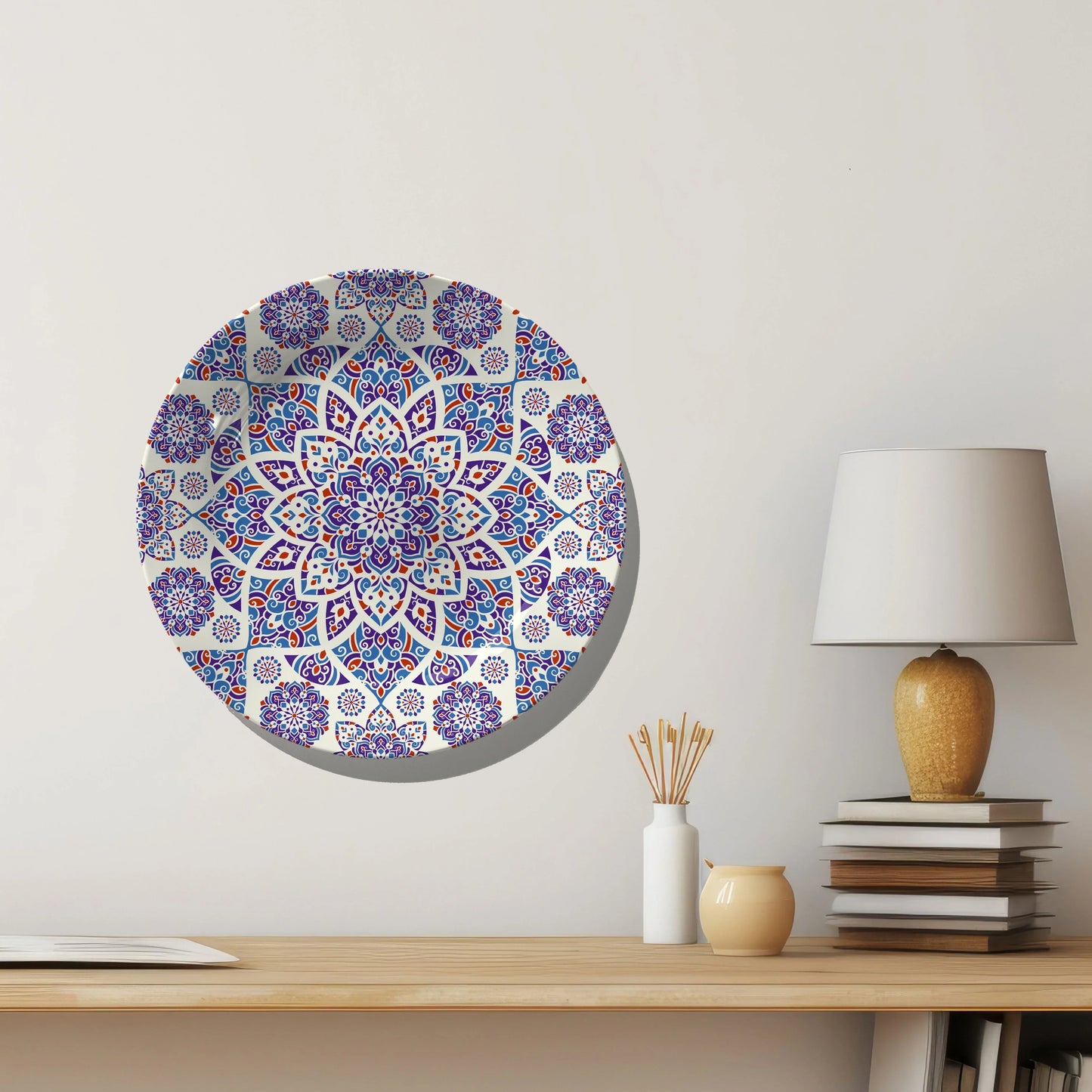 Red and blue Turkish decor plate