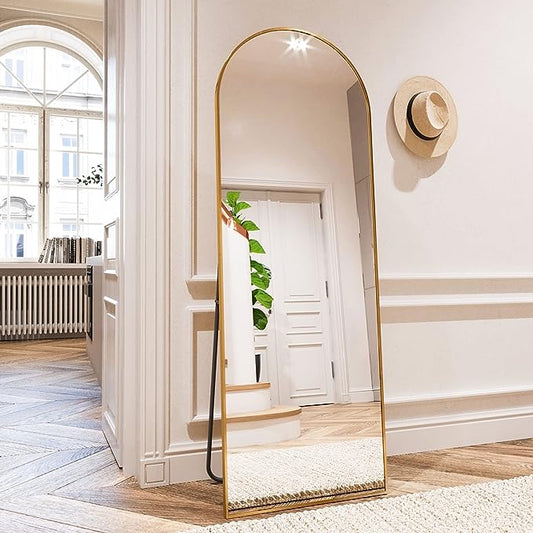 Arched Full Length Free Standing Mirror- Gold