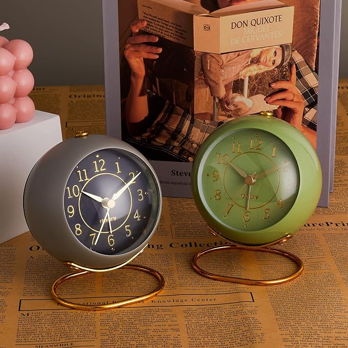 Metal Desk Alarm Clock, Bedside Décor