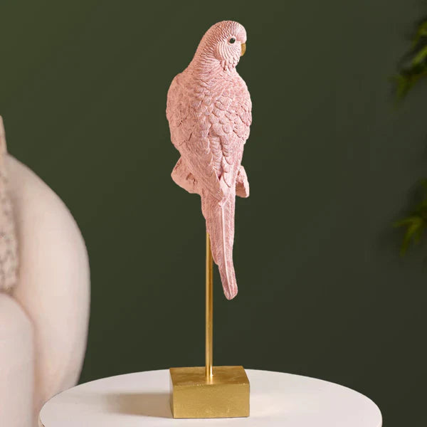 Parakeet Showpiece With Stand - Pink