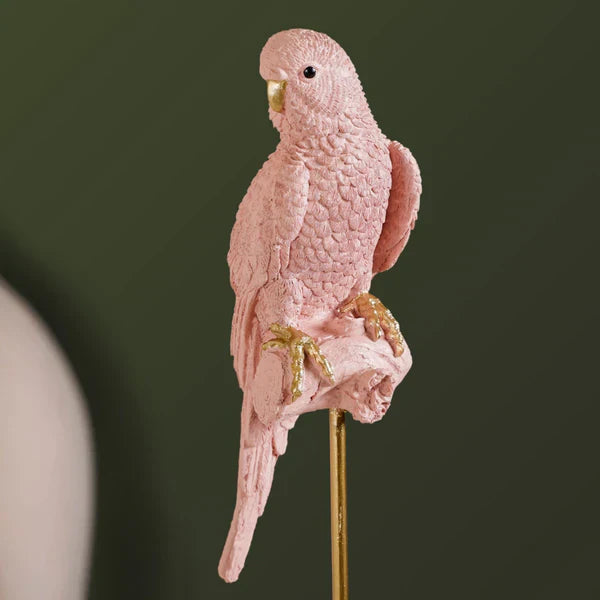 Parakeet Showpiece With Stand - Pink