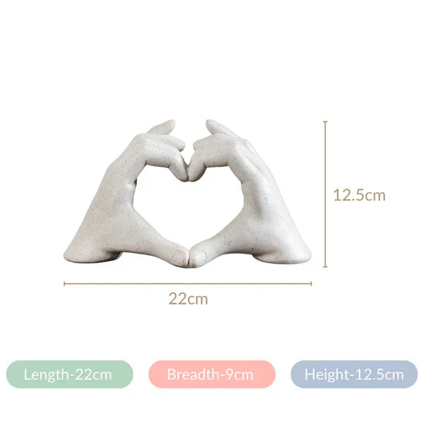 Heart Hands Sculpture - WHITE